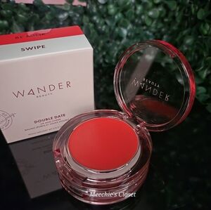 WANDER BEAUTY Double Date Lip & Cheek Duo Blush BE MINE/SWIPE 0.07oz Full size.